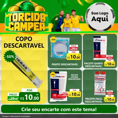Modelo de Rede Social para Feed Facebook com o tema Torcida Campeã - Copa para Embalagens