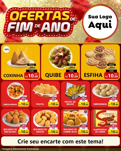 Modelo de Rede Social para Feed Instagram com o tema Ofertas de Fim de Ano para Salgadaria