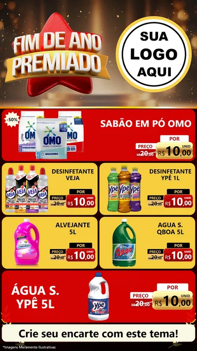 Modelo de TV para TV Vertical com o tema Fim de Ano Premiado para Produtos de Limpeza