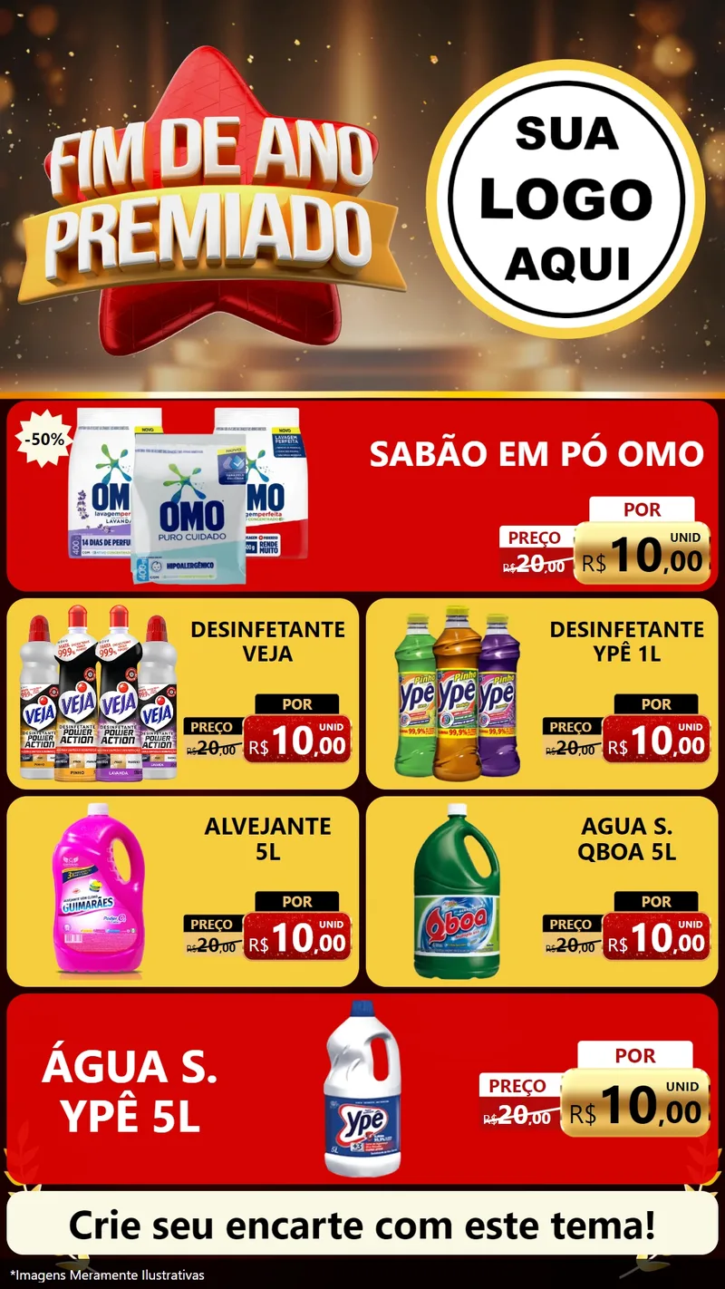 Modelo de TV para TV Vertical com o tema Fim de Ano Premiado para Produtos de Limpeza