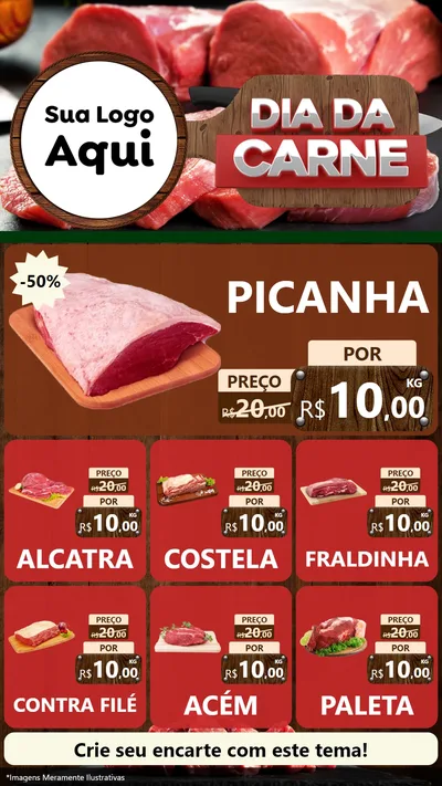 Modelo de Rede Social para Stories com o tema Dia da Carne para Açougue