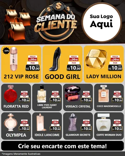 Modelo de Rede Social para Feed Instagram com o tema Semana do Cliente para Perfumes