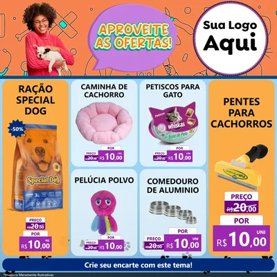 Modelo de Rede Social para Feed Facebook com o tema Aproveite As Ofertas - Pet Shop para Pet Shop