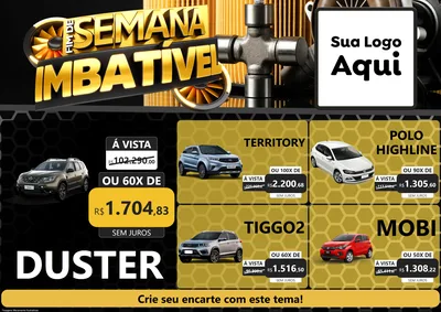 Modelo de Encarte para Encarte A4 Horizontal com o tema Fim de Semana Imbatível para Concessionaria de Carros