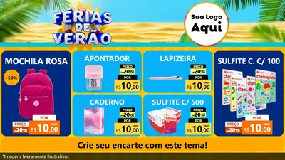 Modelo de TV para TV Horizontal com o tema Férias de Verão para Papelaria