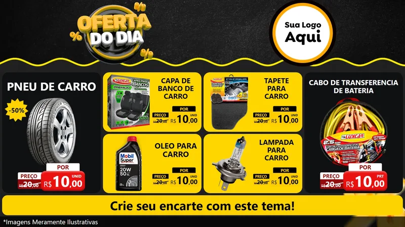 Modelo de TV para TV Horizontal com o tema Oferta Do Dia para Auto peças