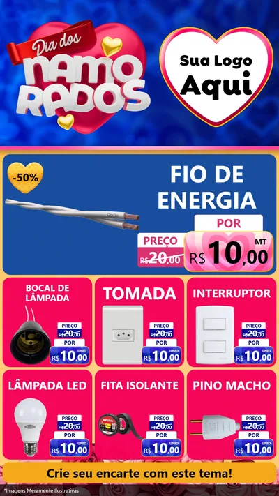 Modelo de Rede Social para Stories com o tema Dia dos namorados para Materiais Elétricos