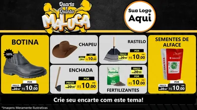 Modelo de TV para TV Horizontal com o tema Quarta e Quinta Maluca para Agropecuária
