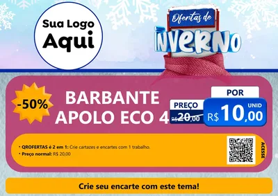 Modelo de Cartaz para Cartaz A4 Horizontal com o tema Ofertas de Inverno para Armarinho e Aviamentos