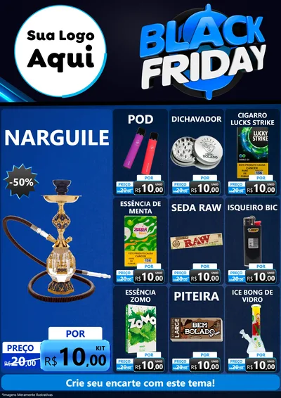 Modelo de Encarte para Encarte A4 Vertical com o tema Black Friday para Tabacaria