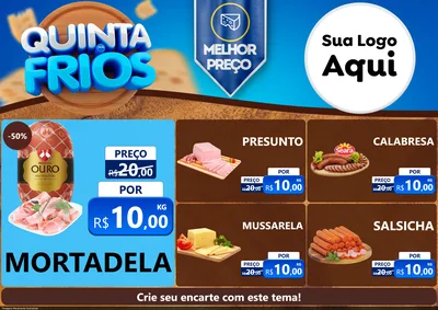 Modelo de Encarte para Encarte A4 Horizontal com o tema Quinta dos Frios para Frios e Laticínios