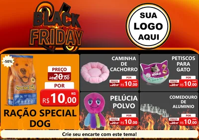 Modelo de Encarte para Encarte A4 Horizontal com o tema Black Friday para Pet Shop