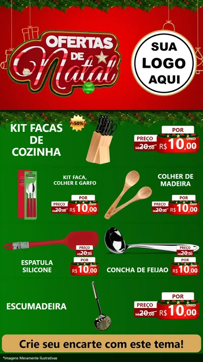 Modelo de TV para TV Vertical com o tema Ofertas de Natal para Utilidades Domésticas