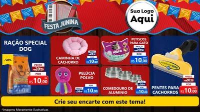 Modelo de TV para TV Horizontal com o tema Festa Junina para Pet Shop