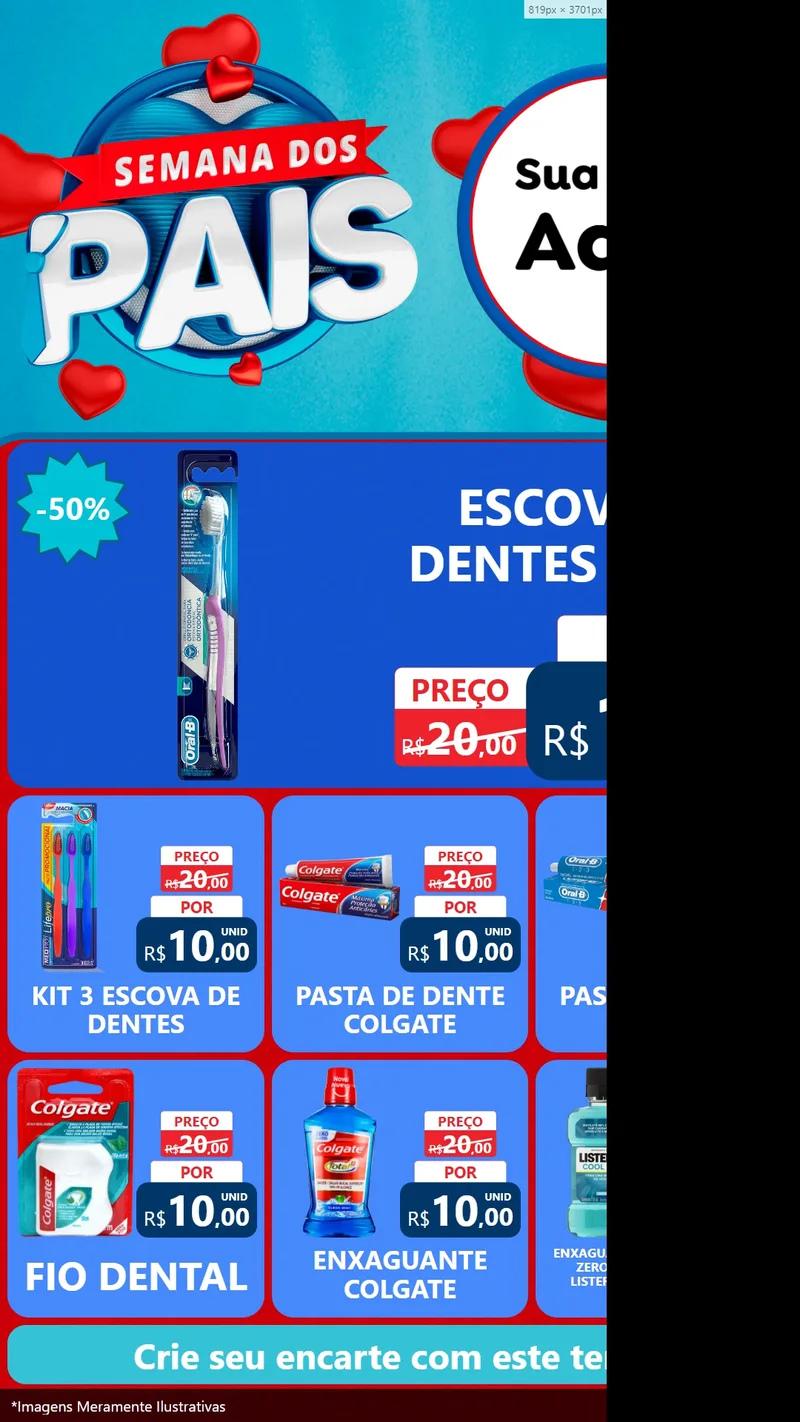 Modelo de Rede Social para Stories com o tema Semana Dos Pais para Higiene Pessoal