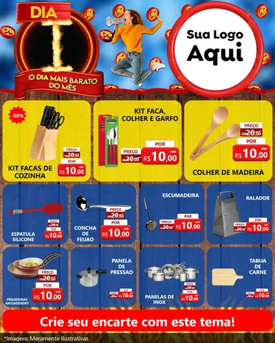 Modelo de Rede Social para Feed Instagram com o tema Dia I - O Dia Mais Barato Do Mês para Utilidades Domésticas
