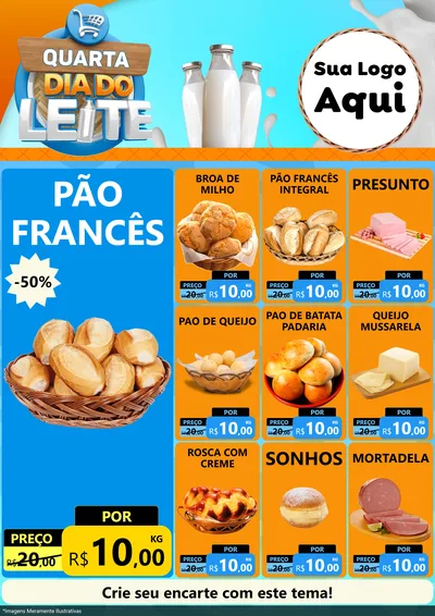 Modelo de Encarte para Encarte A4 Vertical com o tema Quarta Dia do Leite