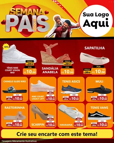 Modelo de Rede Social para Feed Instagram com o tema Semana Dos Pais para Calçados