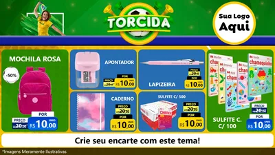 Modelo de TV para TV Horizontal com o tema Torcida para Papelaria