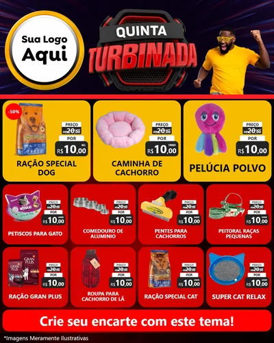 Modelo de Rede Social para Feed Instagram com o tema Quinta Turbinada para Pet Shop