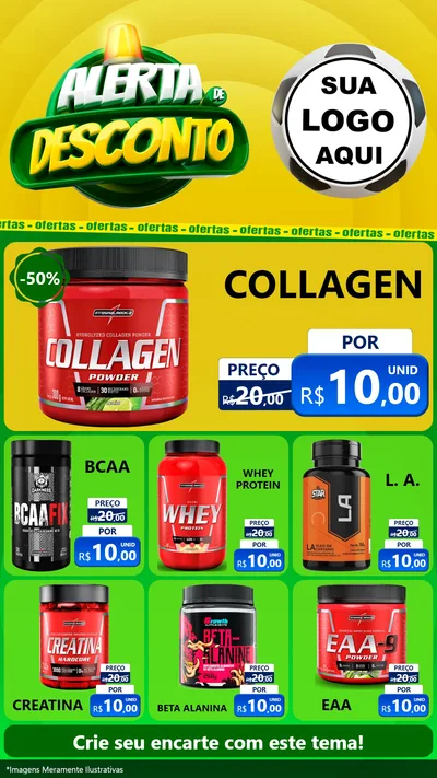 Modelo de Rede Social para Stories com o tema Alerta de Desconto para Suplementos alimentares