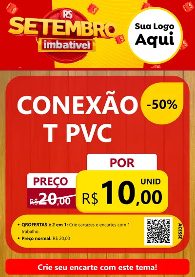 Modelo de Cartaz para Cartaz A4 Vertical com o tema Setembro Imbatível para Tubos e conexões