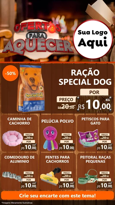 Modelo de Rede Social para Stories com o tema Ofertas Para Aquecer para Pet Shop