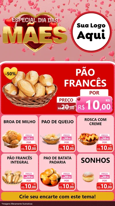 Modelo de Rede Social para Stories com o tema Especial Dia Das Mães para Padaria