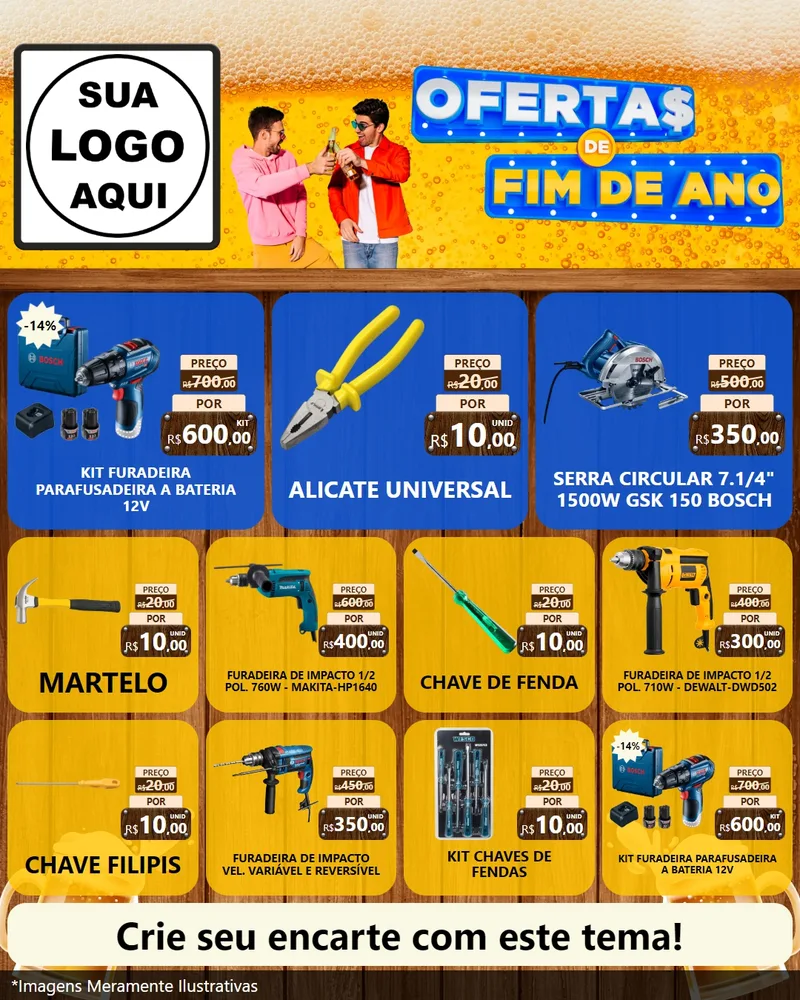 Modelo de Rede Social para Feed Instagram com o tema Ofertas de Fim de Ano para Maquinas e Ferramentas