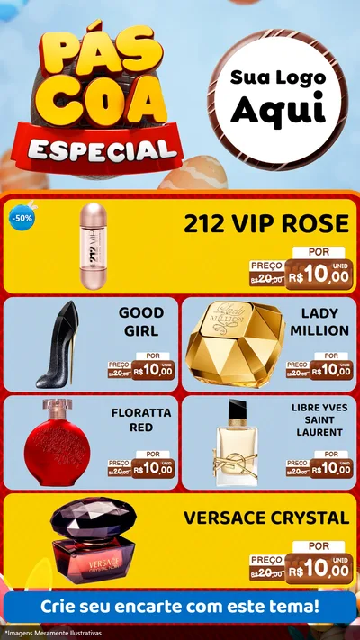 Modelo de TV para TV Vertical com o tema Páscoa Especial para Perfumes