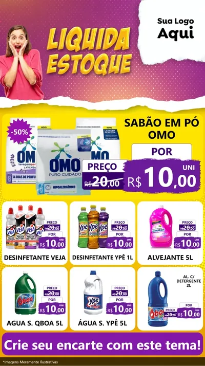 Modelo de Rede Social para Stories com o tema Liquida estoque