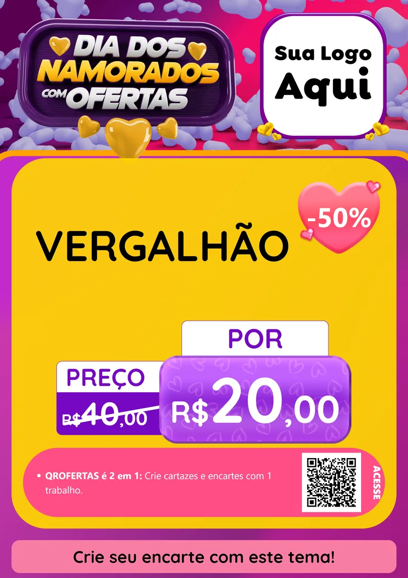 Modelo de Cartaz para Cartaz A4 Vertical com o tema Dia Dos Namorados Com Ofertas para Ferragens