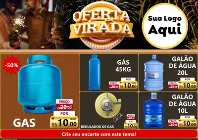 Modelo de Encarte para Encarte A4 Horizontal com o tema Oferta da Virada para Água e gás
