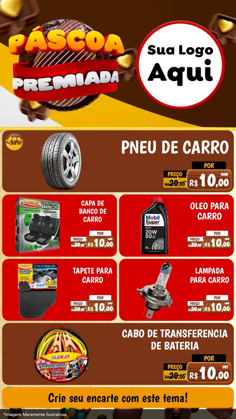 Modelo de TV para TV Vertical com o tema Páscoa Premiada para Auto peças