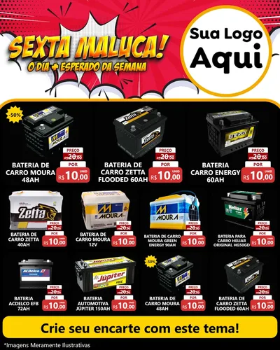 Modelo de Rede Social para Feed Instagram com o tema Sexta Maluca! para Baterias Elétricas