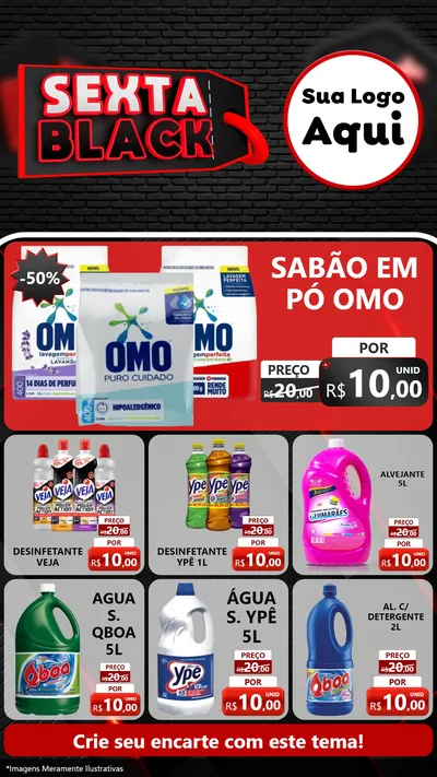 Modelo de Rede Social para Stories com o tema Sexta Black para Produtos de Limpeza