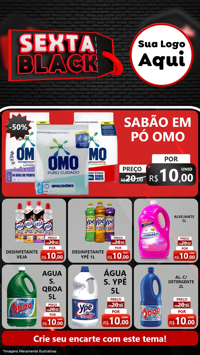 Modelo de Rede Social para Stories com o tema Sexta Black para Produtos de Limpeza