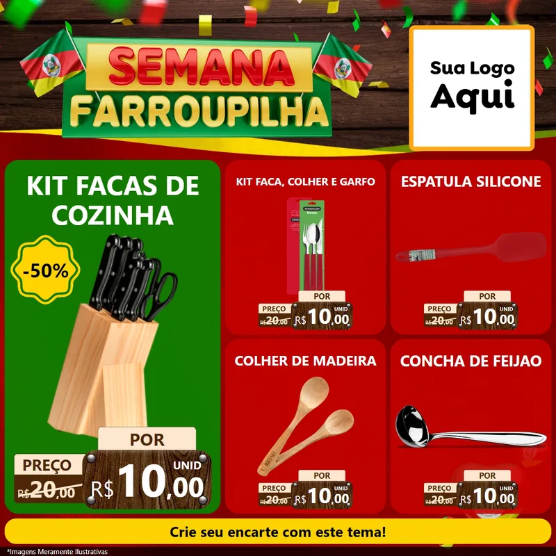 Modelo de Rede Social para Feed Facebook com o tema Semana Farroupilha para Utilidades Domésticas