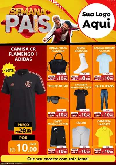 Modelo de Encarte para Encarte A4 Vertical com o tema Semana Dos Pais para Roupas e acessórios