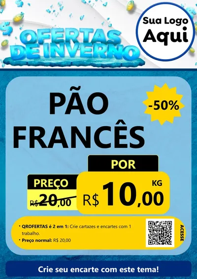 Modelo de Cartaz para Cartaz A4 Vertical com o tema Ofertas de Inverno para Padaria