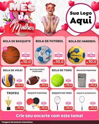 Modelo de Rede Social para Feed Instagram com o tema Mês da Mulher para Artigos Esportivos