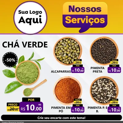 Modelo de Rede Social para Feed Facebook com o tema Nossos Serviços para Produtos Naturais