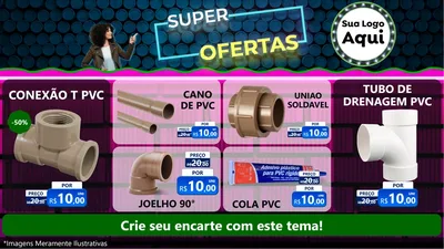 Modelo de TV para TV Horizontal com o tema Super Ofertas para Tubos e conexões