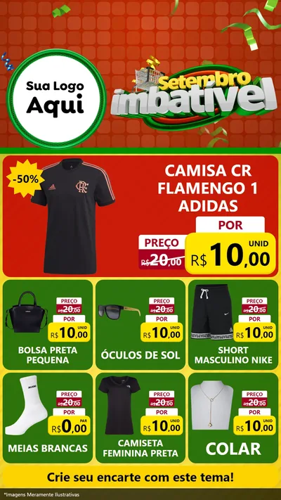 Modelo de Rede Social para Stories com o tema Setembro Imbatível para Roupas e acessórios