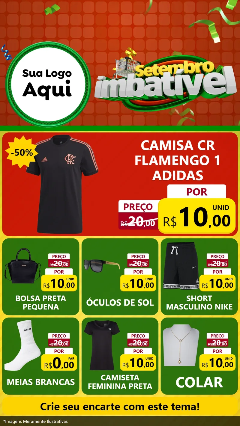 Modelo de Rede Social para Stories com o tema Setembro Imbatível para Roupas e acessórios