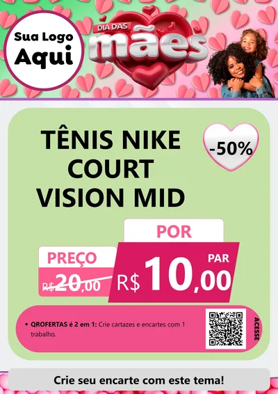 Modelo de Cartaz para Cartaz A4 Vertical com o tema Dia das Mães para Calçados