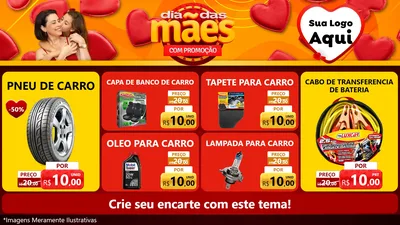 Modelo de TV para TV Horizontal com o tema Dia das Mães com Promoção para Auto peças