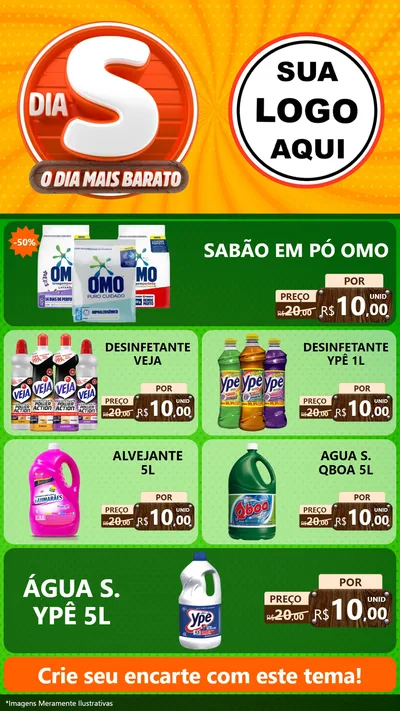 Modelo de TV para TV Vertical com o tema Dia S - O Dia Mais Barato para Produtos de Limpeza