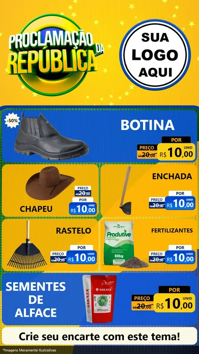 Modelo de TV para TV Vertical com o tema Proclamação da República para Agropecuária