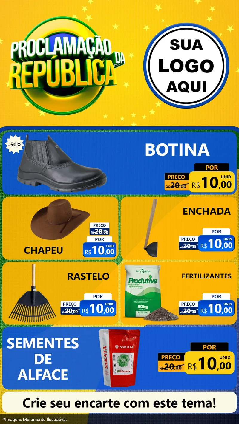Modelo de TV para TV Vertical com o tema Proclamação da República para Agropecuária